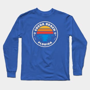 Retro Cocoa Beach Florida Vintage Beach Surf Emblem Long Sleeve T-Shirt